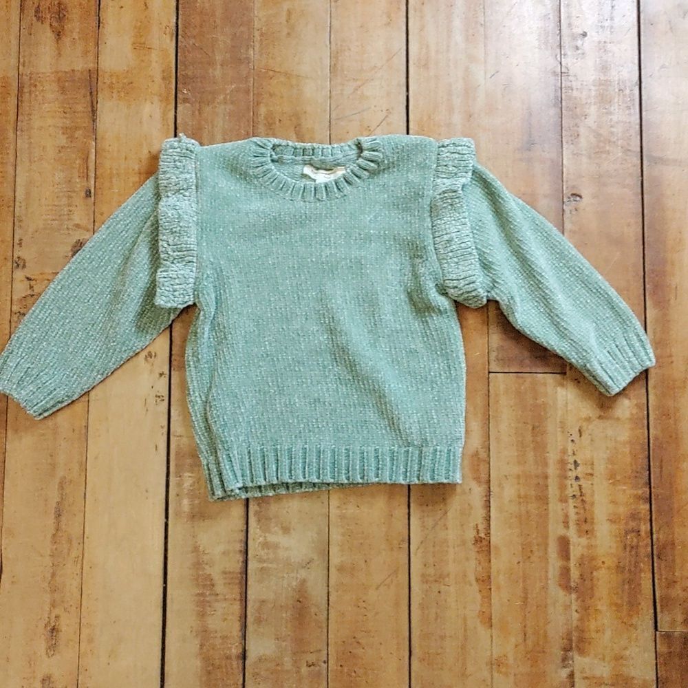 Jessica Simpson sweater 3T green knit long sleeve spring boho saint Patrick day